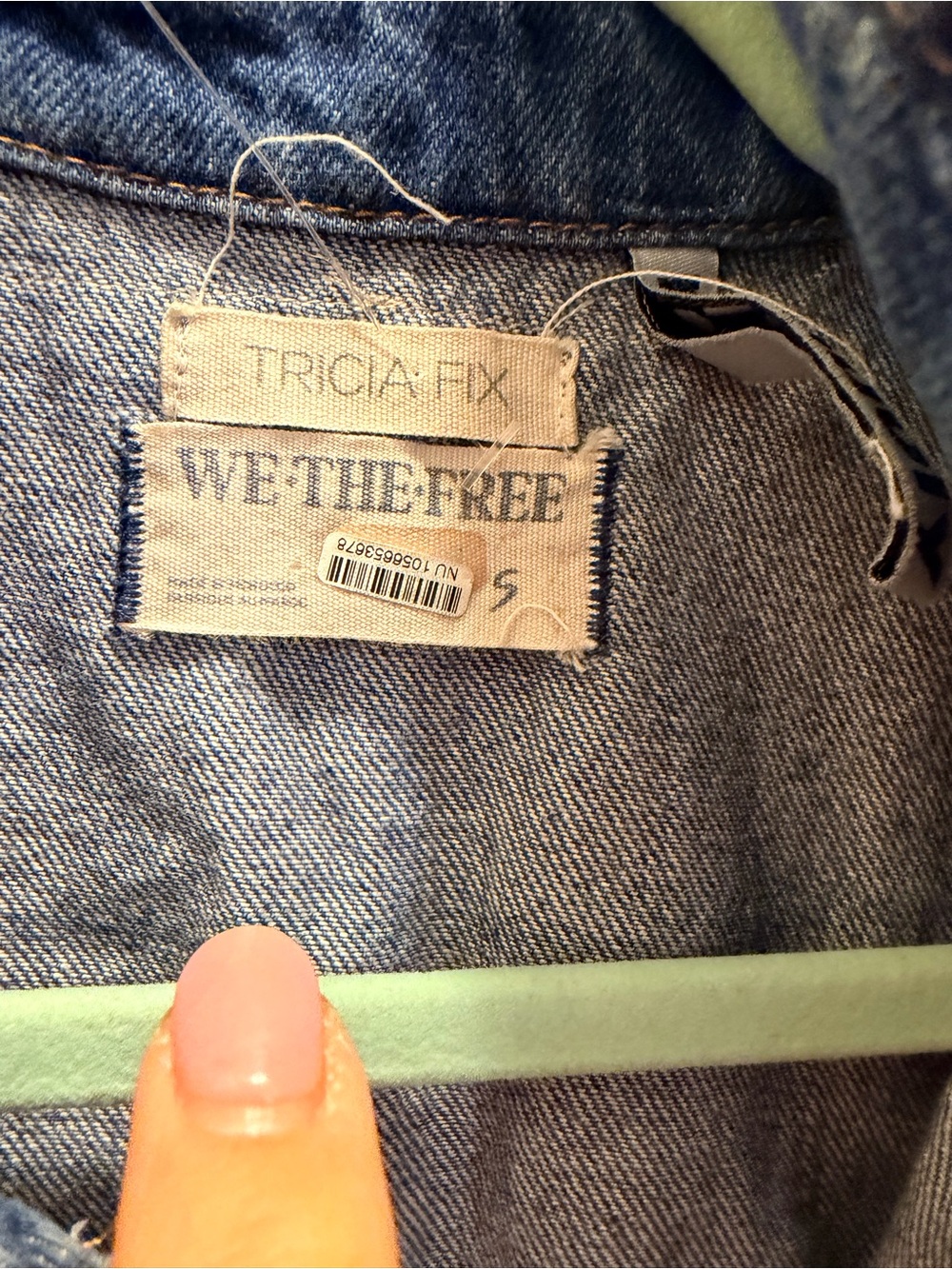 Tricia Fix x we the free Blue Denim Jumpsuit with Tan Bandana Panels - Picture 2 of 2